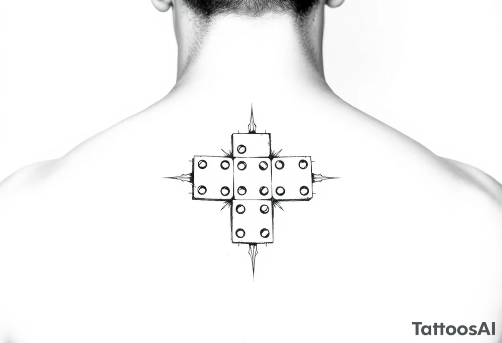 One-blank domino tile tattoo idea