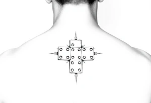One-blank domino tile tattoo idea
