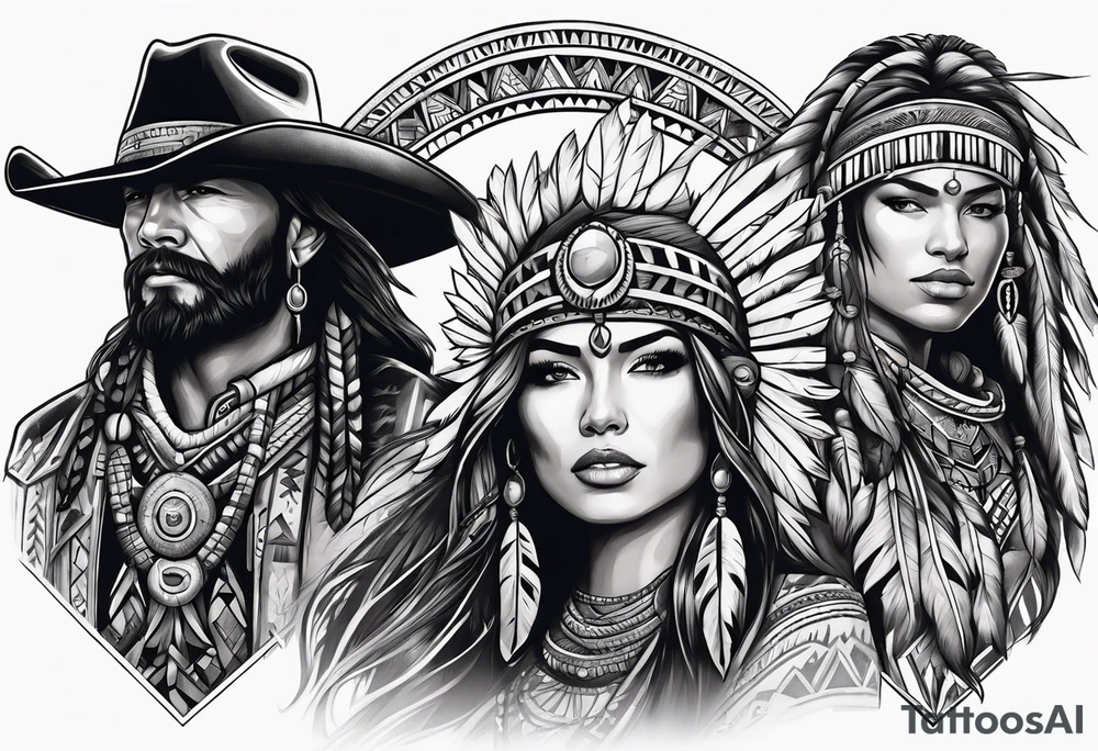 Cowboys and Indians tattoo idea