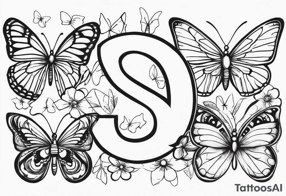 The word saudade with the number 8:18 with butterflies tattoo idea