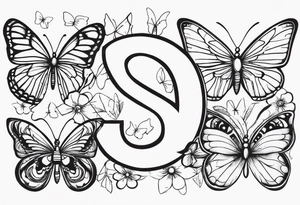 The word saudade with the number 8:18 with butterflies tattoo idea