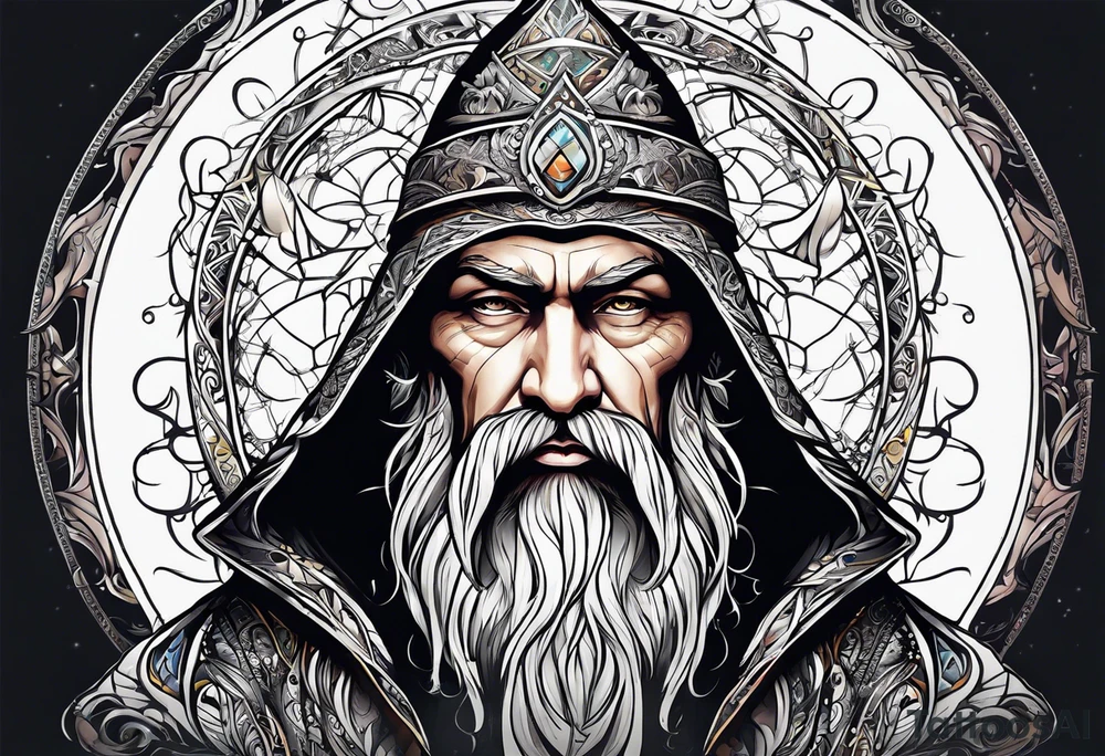wizard with magic tattoo idea