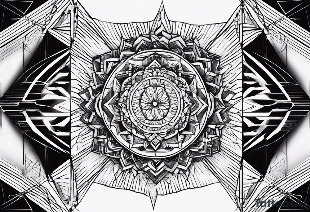 "Mind" with streight lines tattoo idea