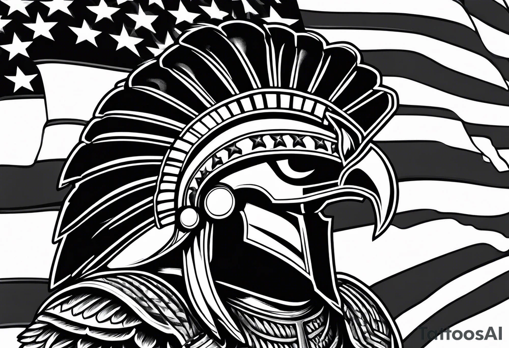 spartan helmet with American flag and bald eagle background tattoo idea spartan helmet with American flag and bald eagle background tattoo idea