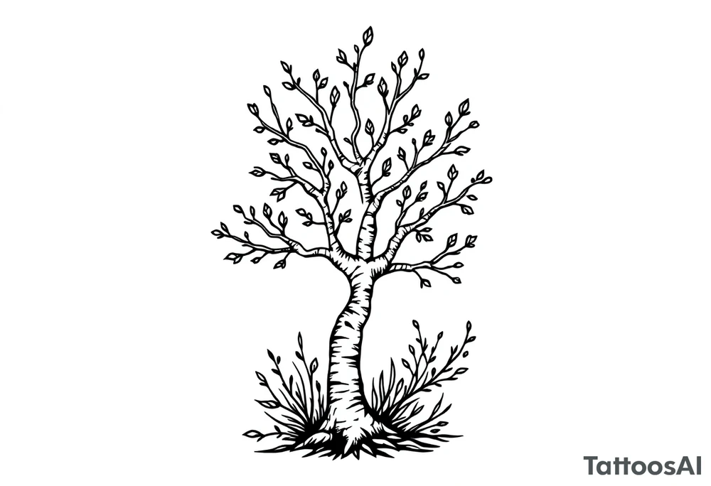 small birch tree tattoo idea