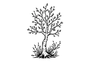 small birch tree tattoo idea