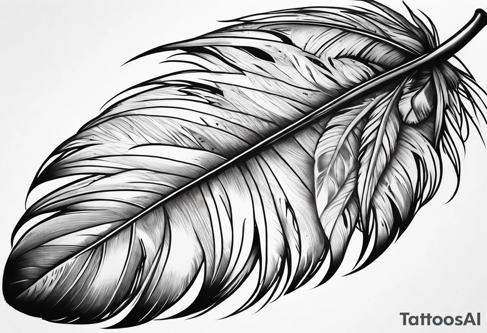 Blood feather tattoo idea