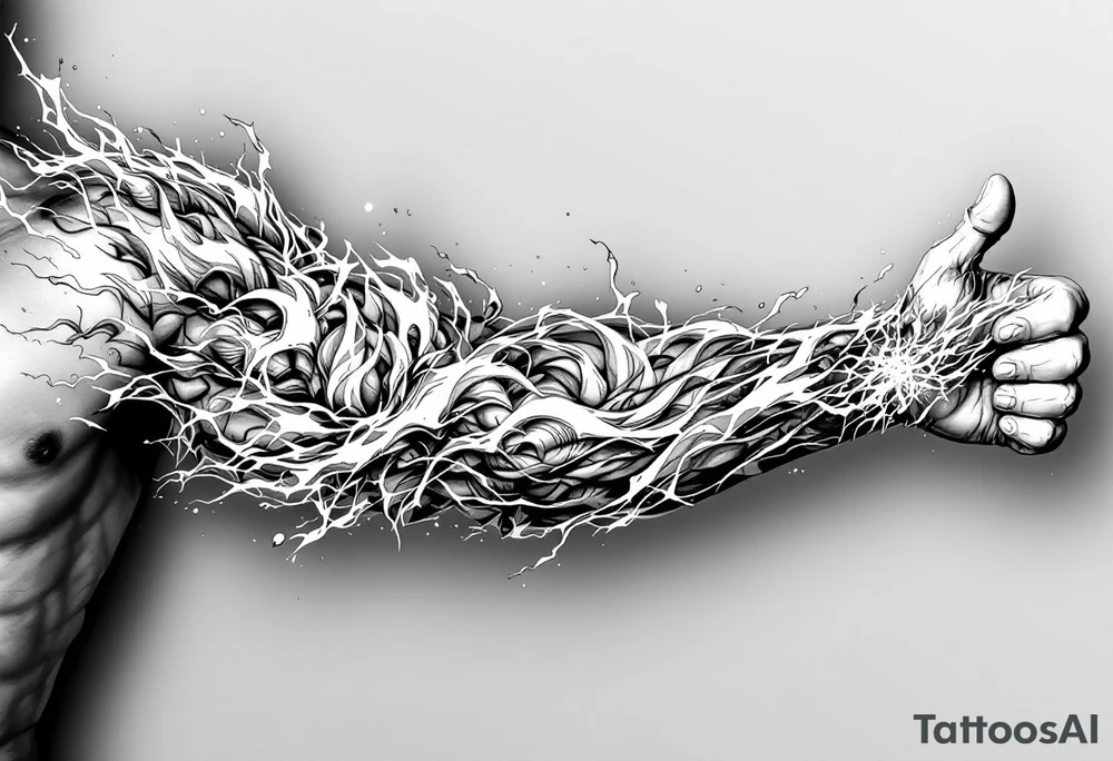 legendary dragonball z scene with energy aura and power effects tattoo idea