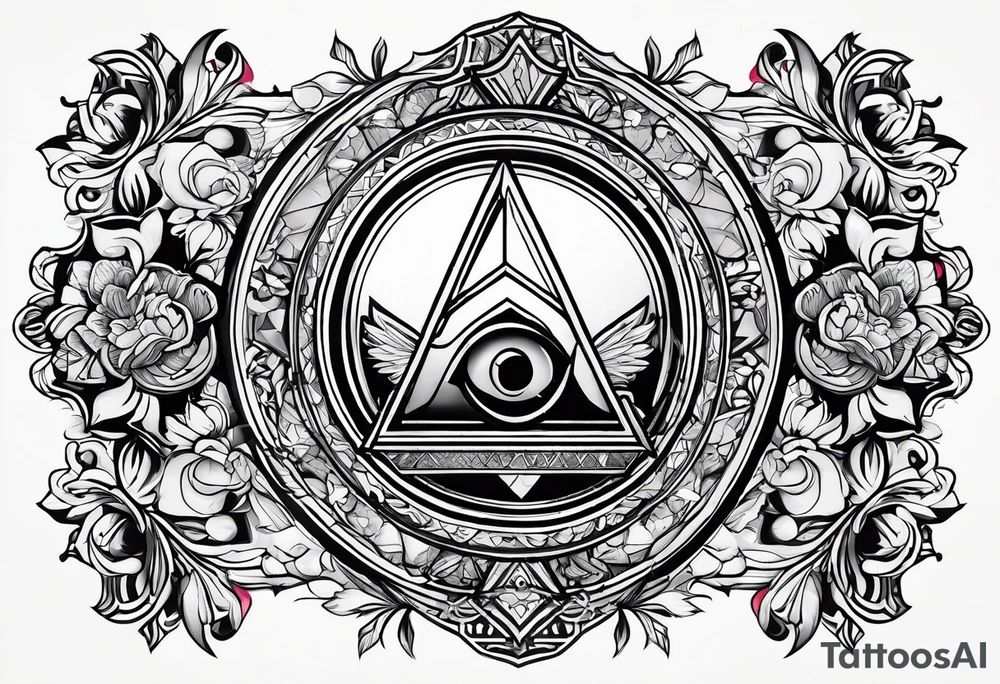 free masonry symbol , rectangle tattoo idea