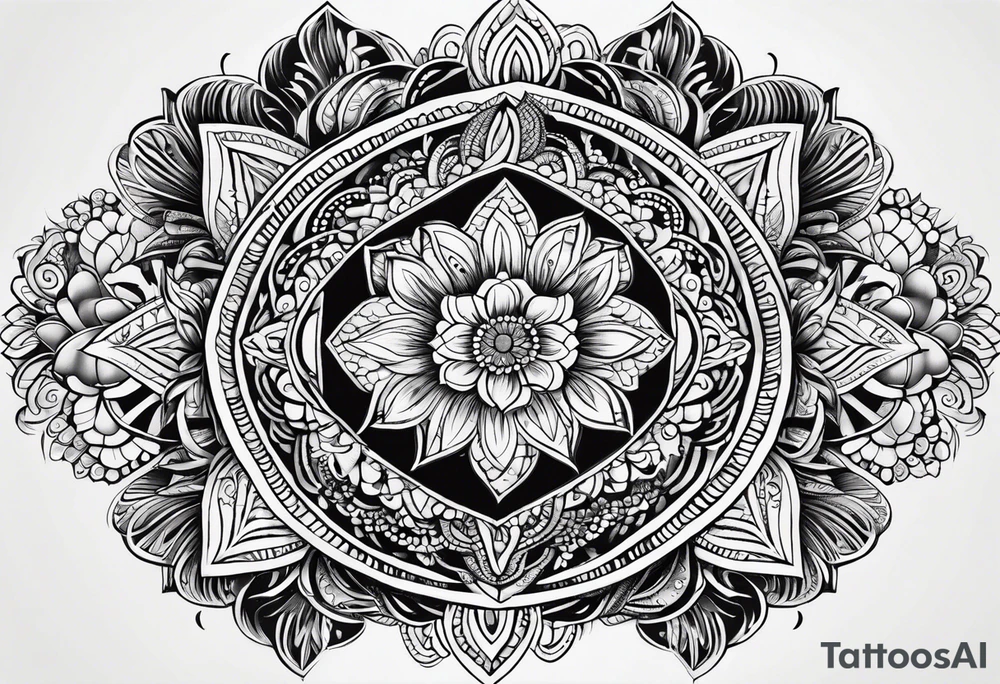 The words pura vida with a mandala tattoo idea