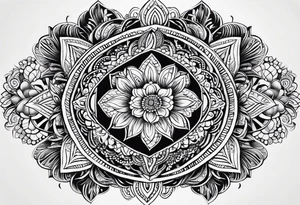 The words pura vida with a mandala tattoo idea