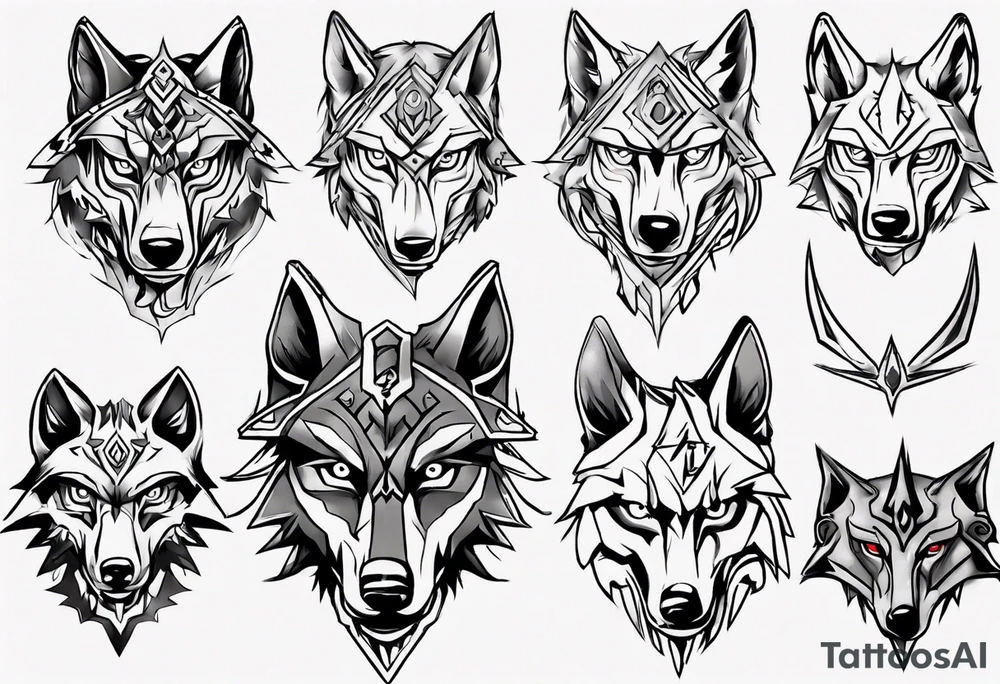 wolf head from zelda twilight princess front tattoo idea