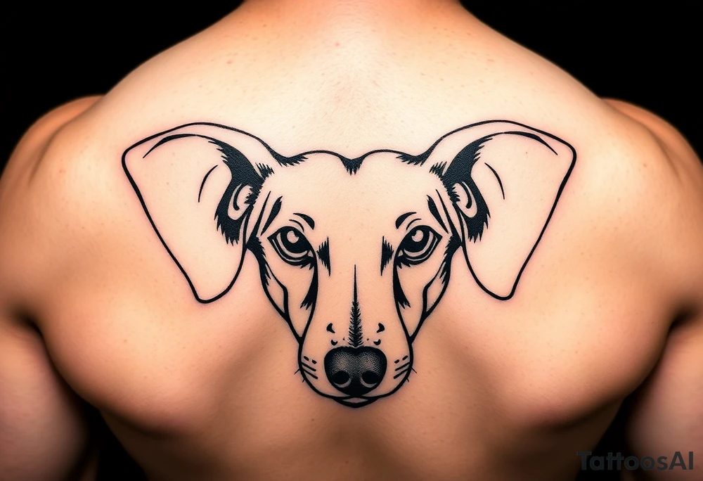 Dachshund ears outline tattoo idea