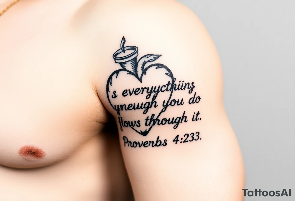 Bible verse Proverbs 4:23. Gaurd your heart as everything you do flows through it tattoo idea