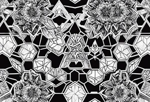 Repeating ice crystals in hexagon pattern tattoo idea