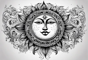 Moon and sun 2000 and 1976 tattoo idea