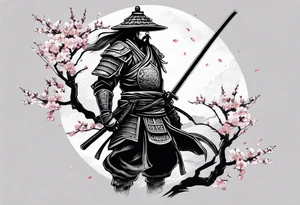 cherry blossom tree samurai tattoo tattoo idea