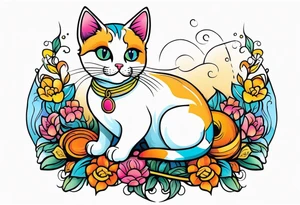 Lovely cat tattoo idea