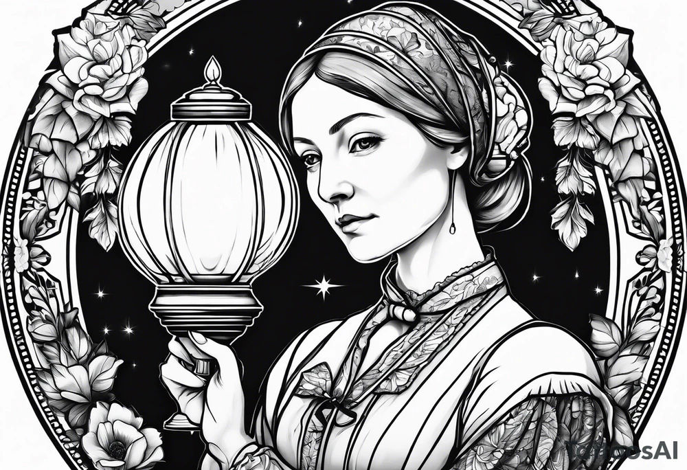 Florence nightingale with lamp tattoo idea
