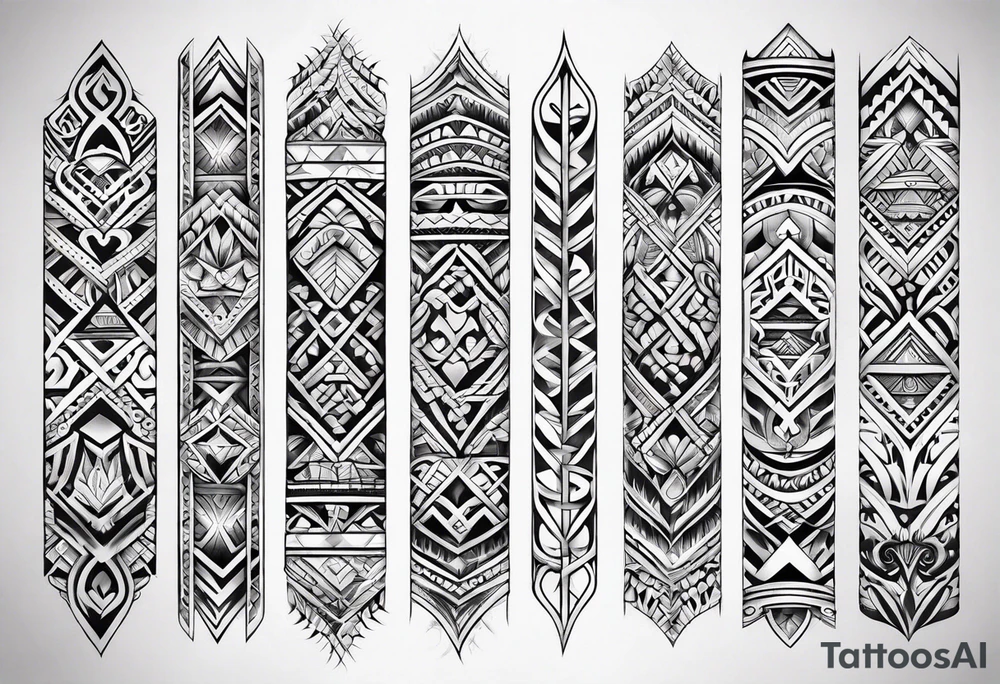 Polynesian tribal forearm tattoo idea