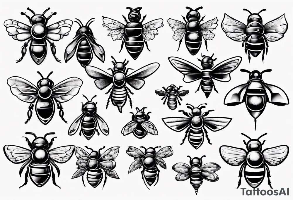Biene, comic, klein, seitenansicht , mit gesicht tattoo idea