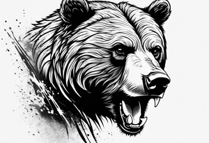 angry bear tattoo idea