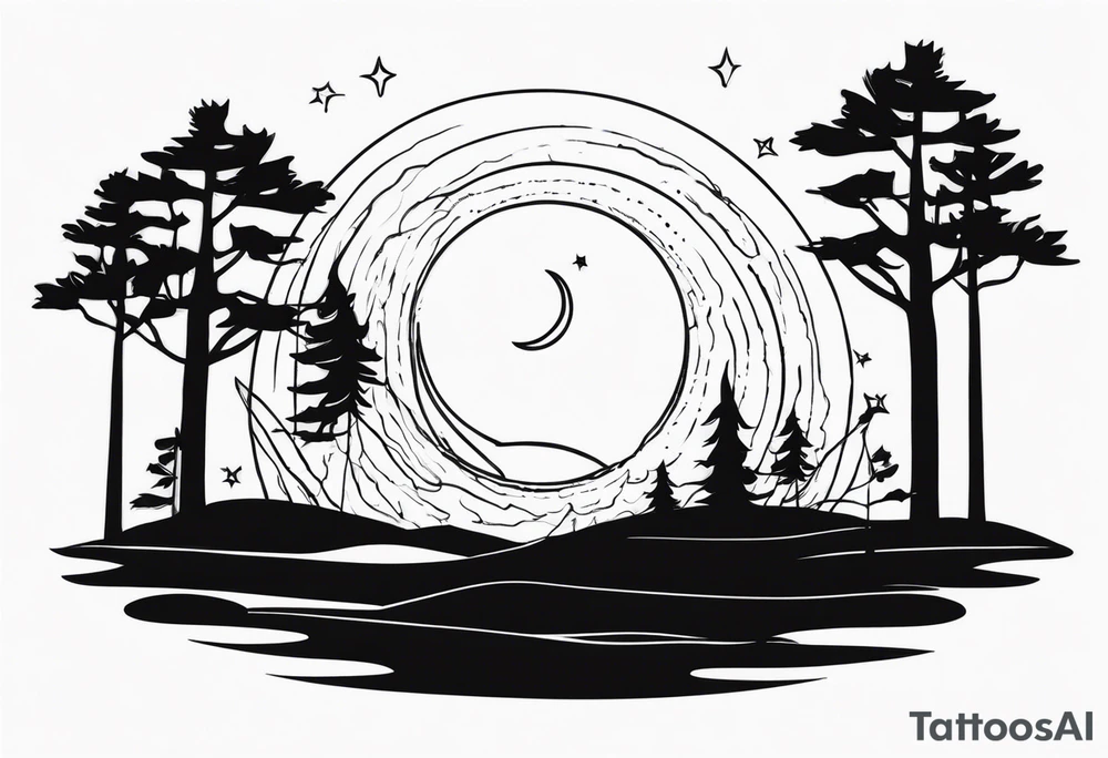 the moon shining tattoo idea