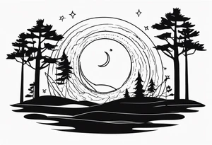 the moon shining tattoo idea