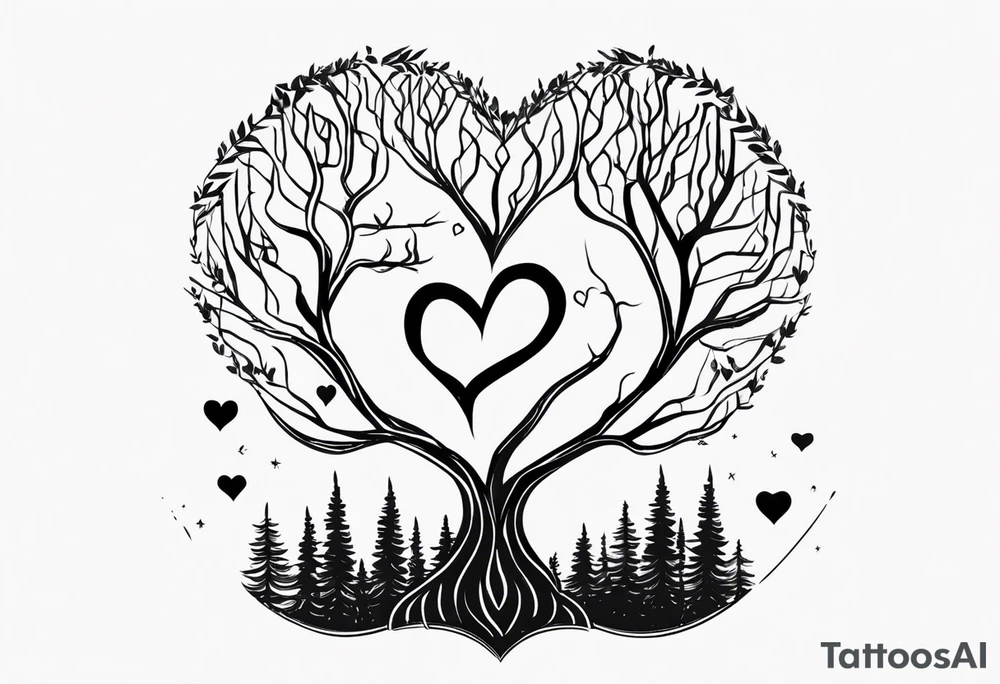 forrest and anijah names tattoo with heart tattoo idea