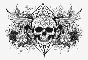 Deathcore style pattern on chest tattoo idea