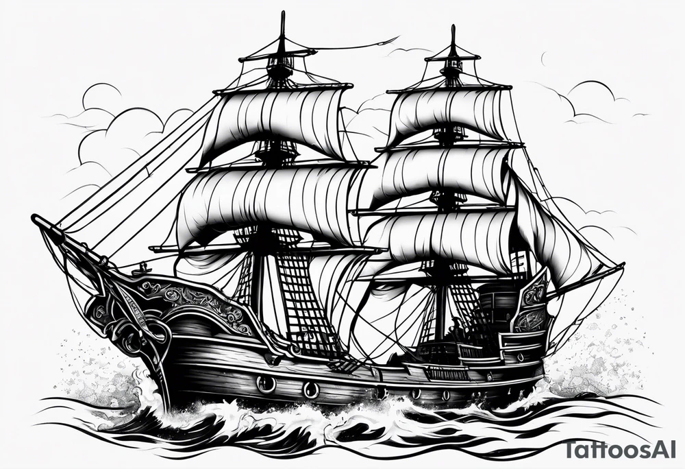 Ship pirate tattoo idea
