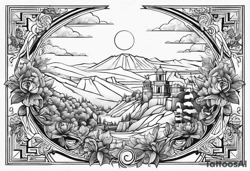 greek mythology small back tattoo idea