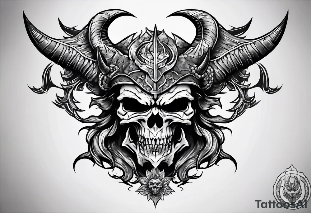 Military demon tattoo idea