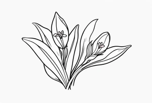 One snowdrop and Two honeysuckle blooms, tattoo idea