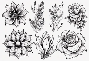 Flowers and Mountians tattoo idea