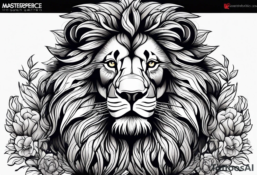 Powerful majestic lion family tattoo idea