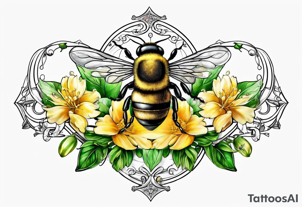 libra with bee tattoo idea