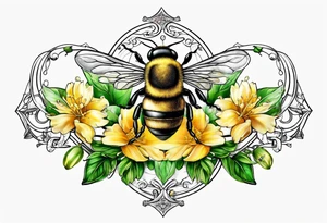 libra with bee tattoo idea