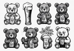 bear with a beer tattoo idea