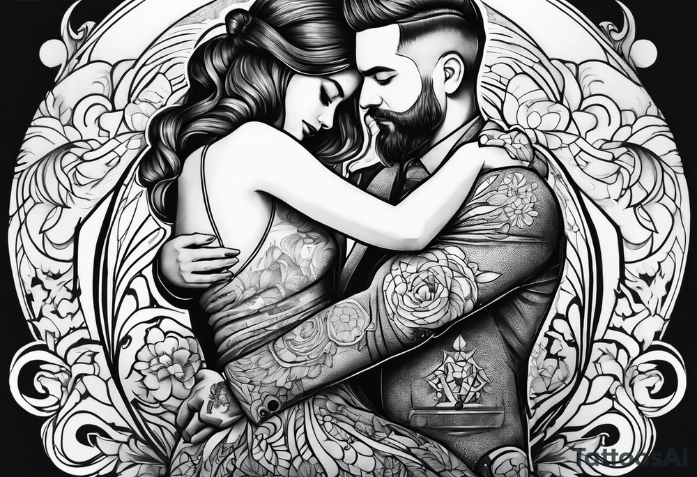 Hugging tattoo idea