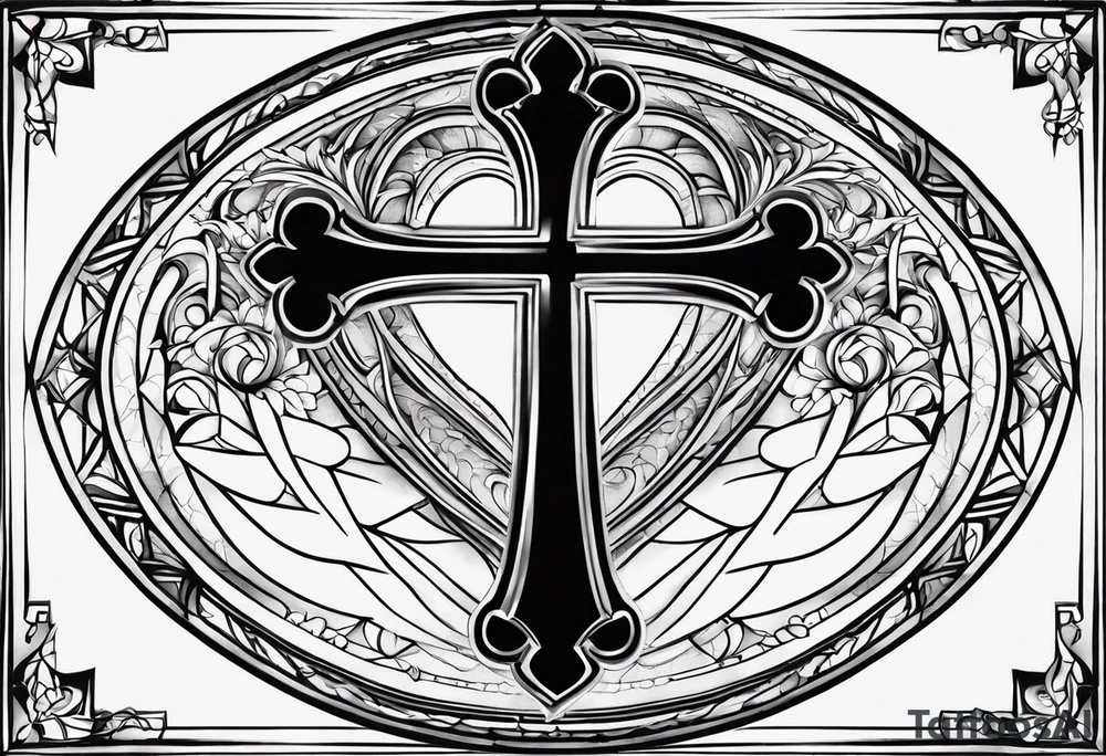 Simple quote that says love yours with a cross incorporated tattoo idea