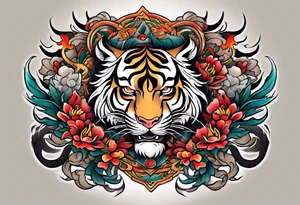 tiger and dragon neotraditional tattoo idea