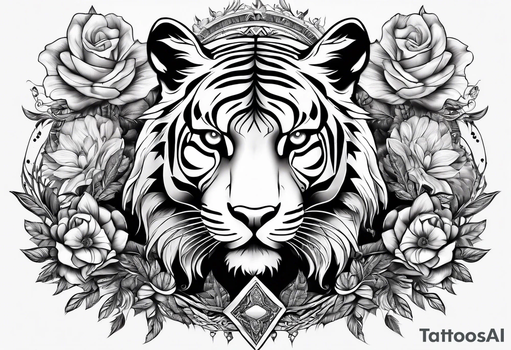 Tigeress with 3 cubs tattoo idea