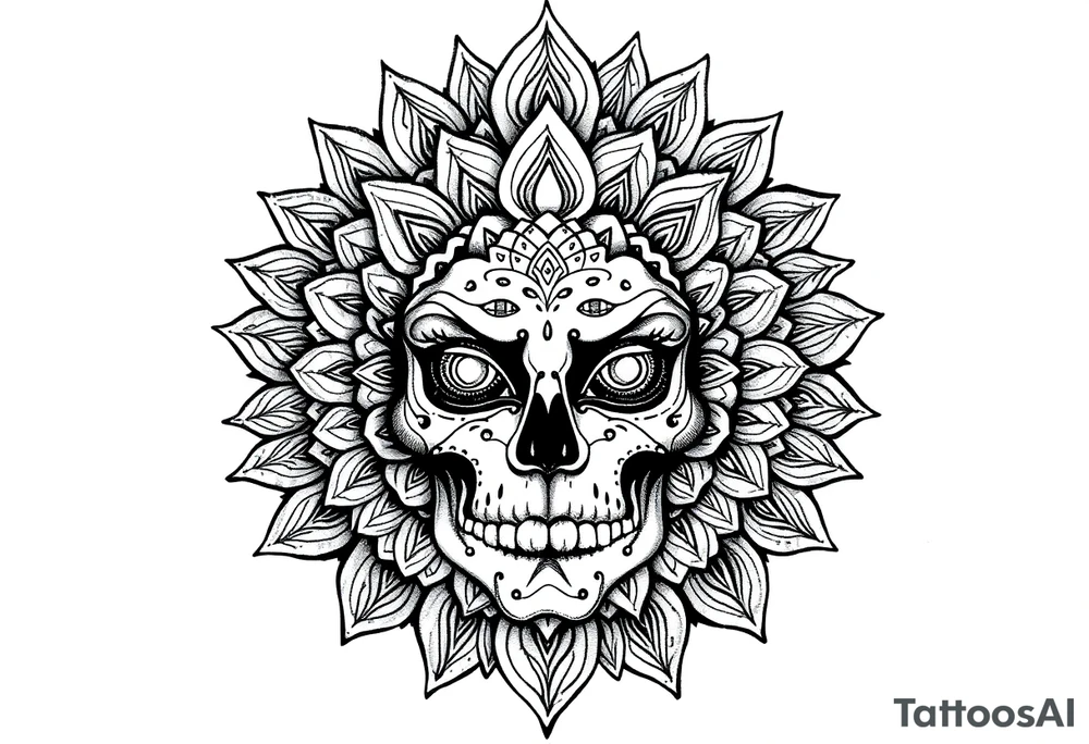 clack face and mandala tattoo idea