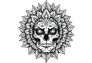 clack face and mandala tattoo idea