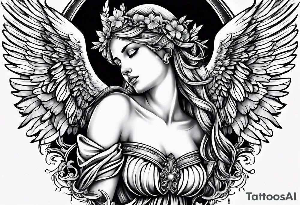 forearm angel tattoo idea
