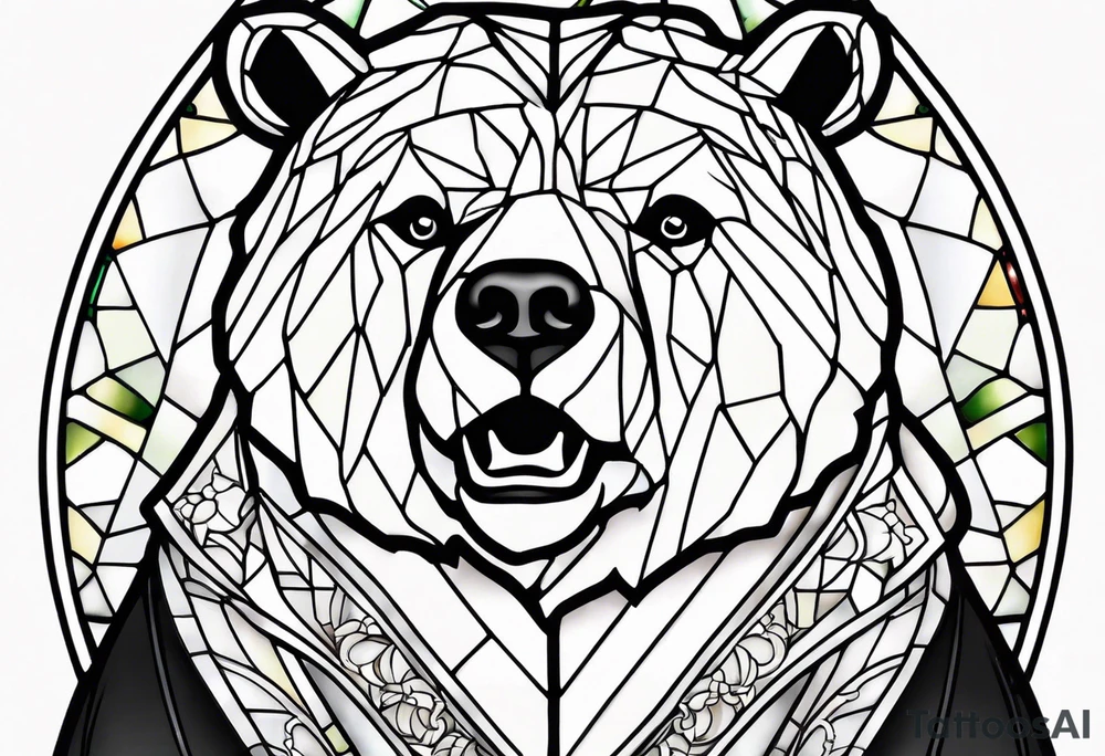 Stained glass teaddy bear tattoo idea
