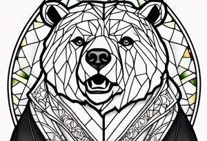 Stained glass teaddy bear tattoo idea