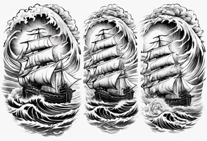 ocean waves ship zeus forearm tattoo tattoo idea