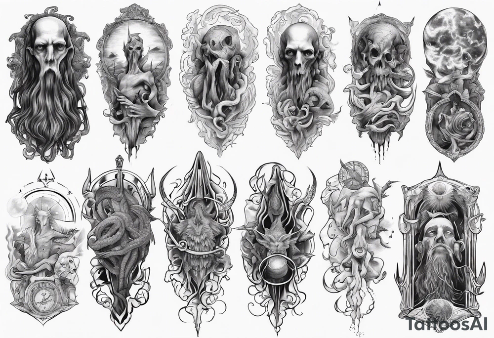 lovecraft myth tattoo for forearm tattoo idea